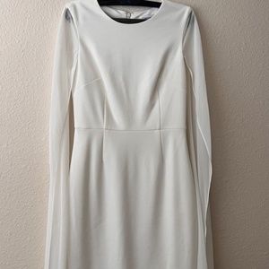 Calvin Klein white Dress with cape Size 2